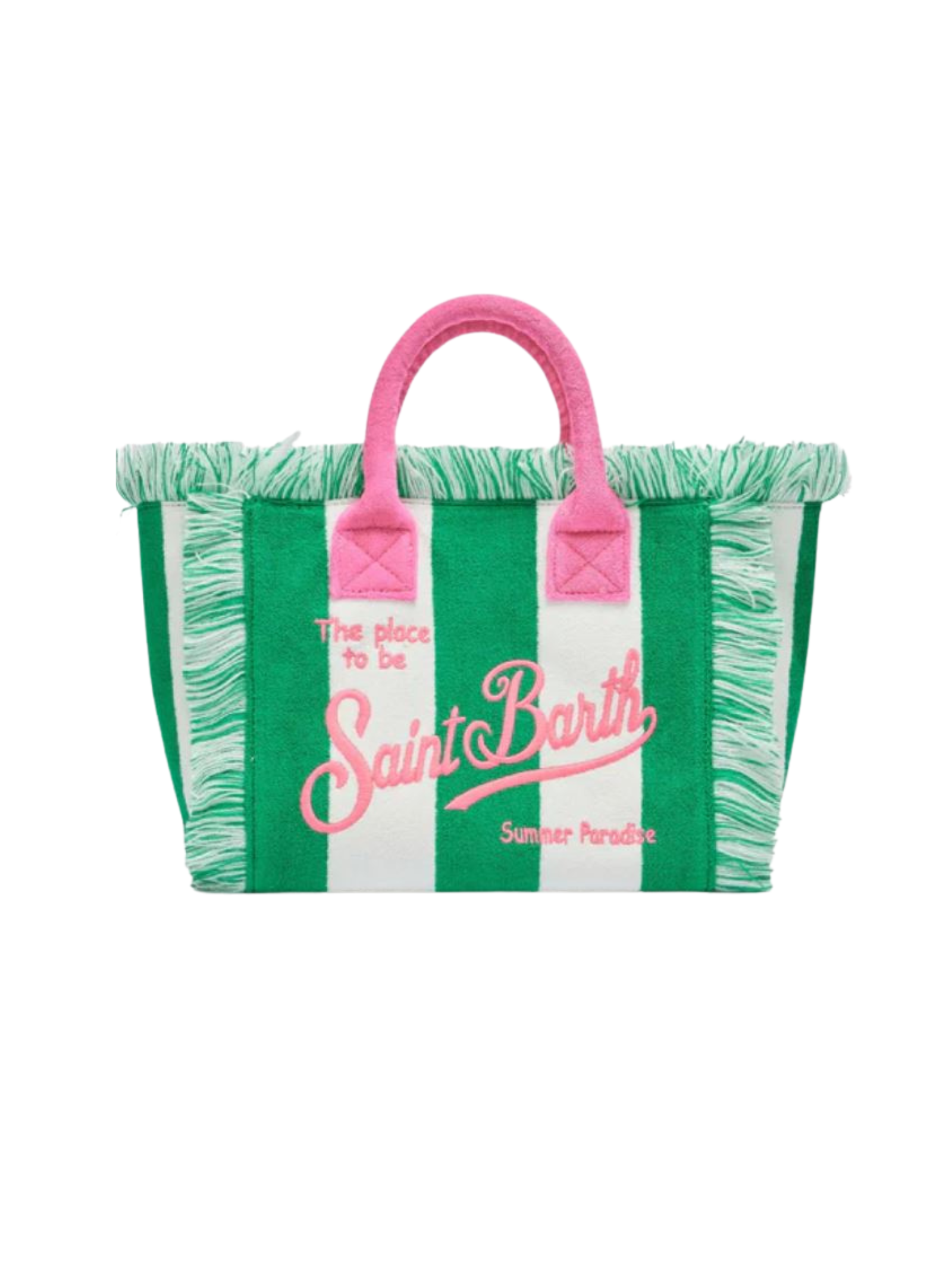 Borsa "colette" Saint barth con stampa a righe verdi