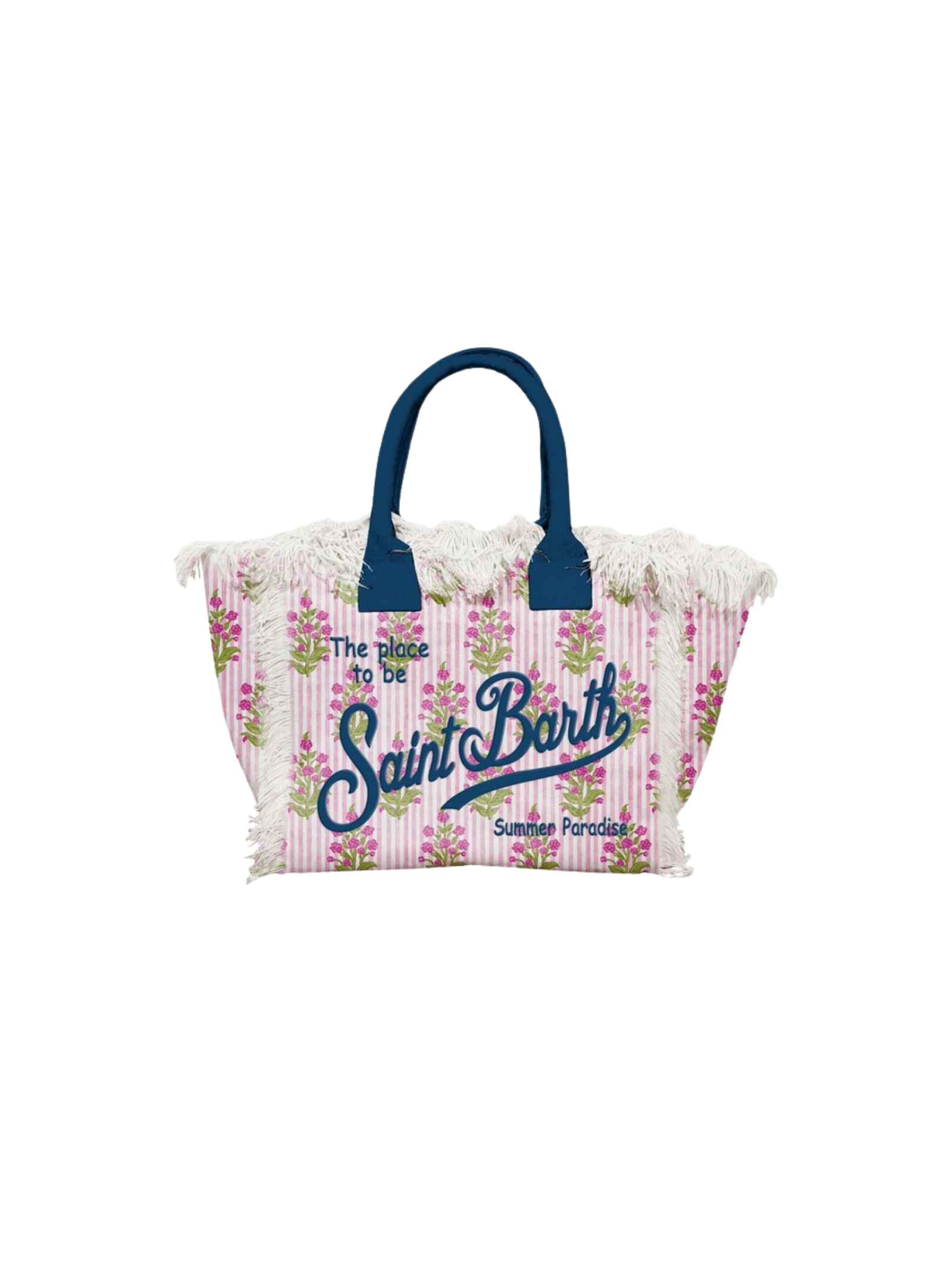 Borsa "vanity" Saint Barth rosa con fiori all over