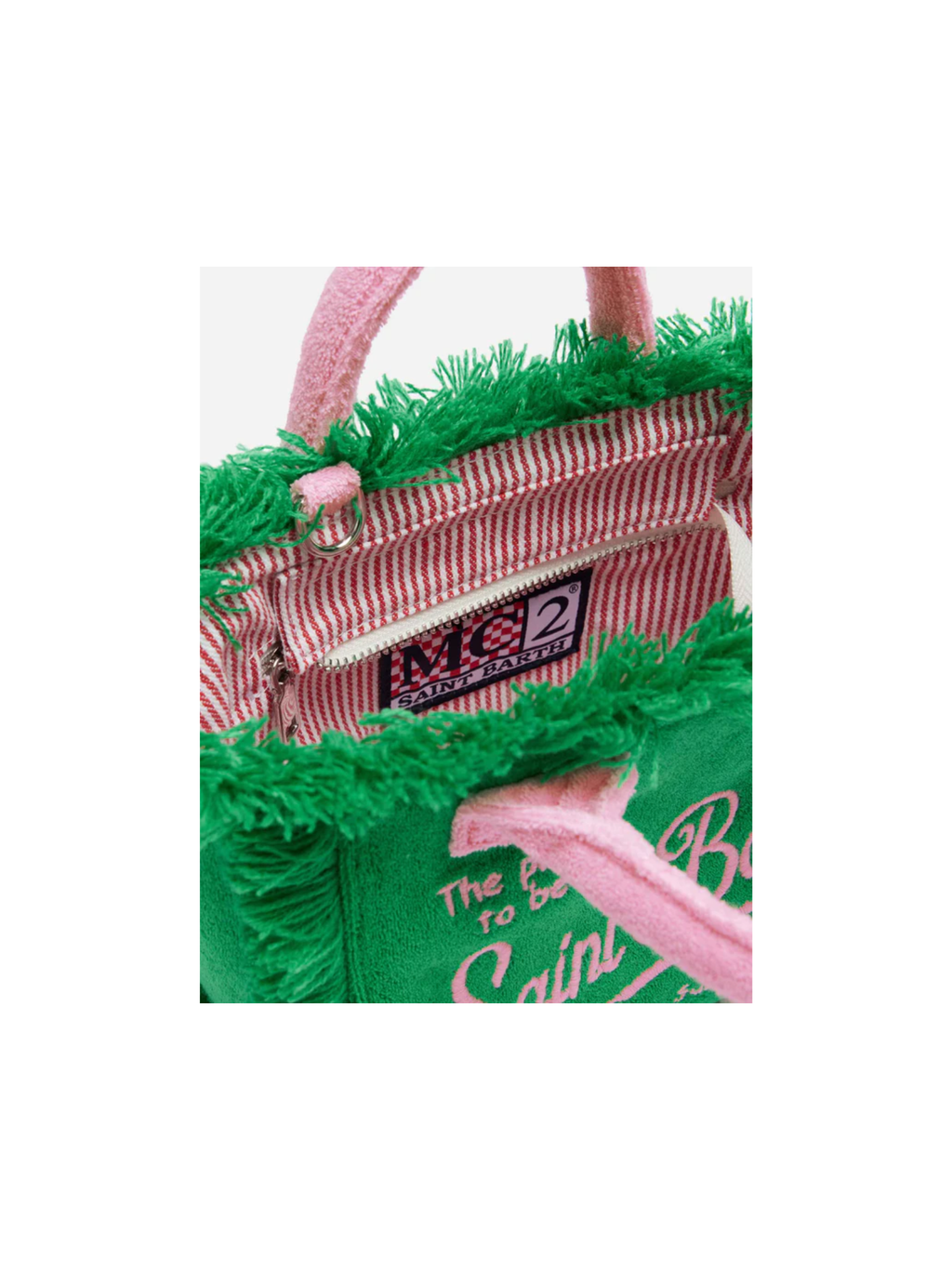 Borsa "vanity mini" Saint Barth sponge verde