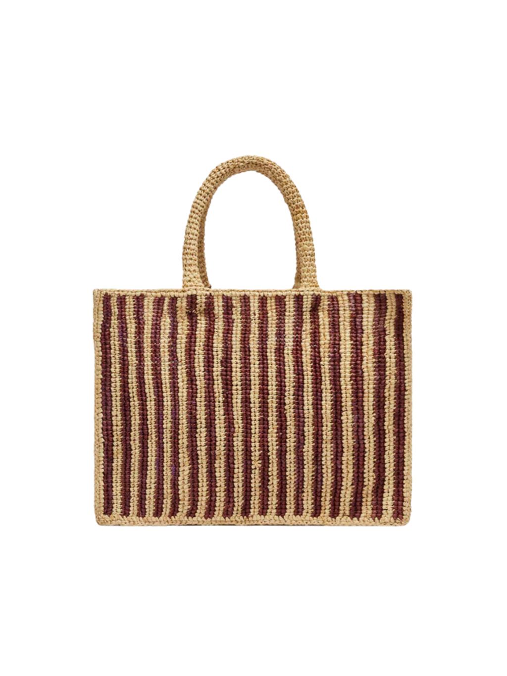Borsa "colette" Saint barth a righe marroni in rafia
