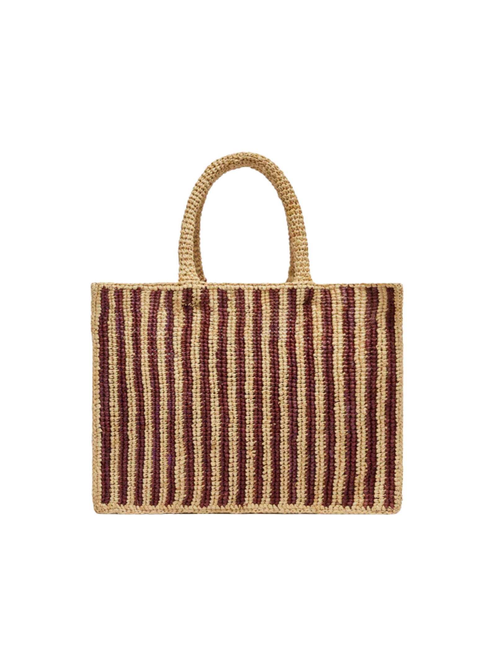 Borsa "colette" Saint barth a righe marroni in rafia
