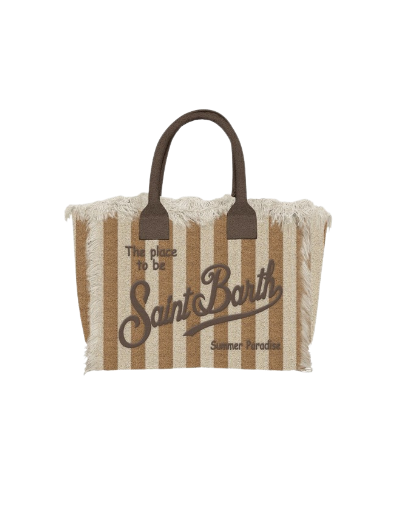 Borsa "colette" Saint Barth a righe beige e marrone