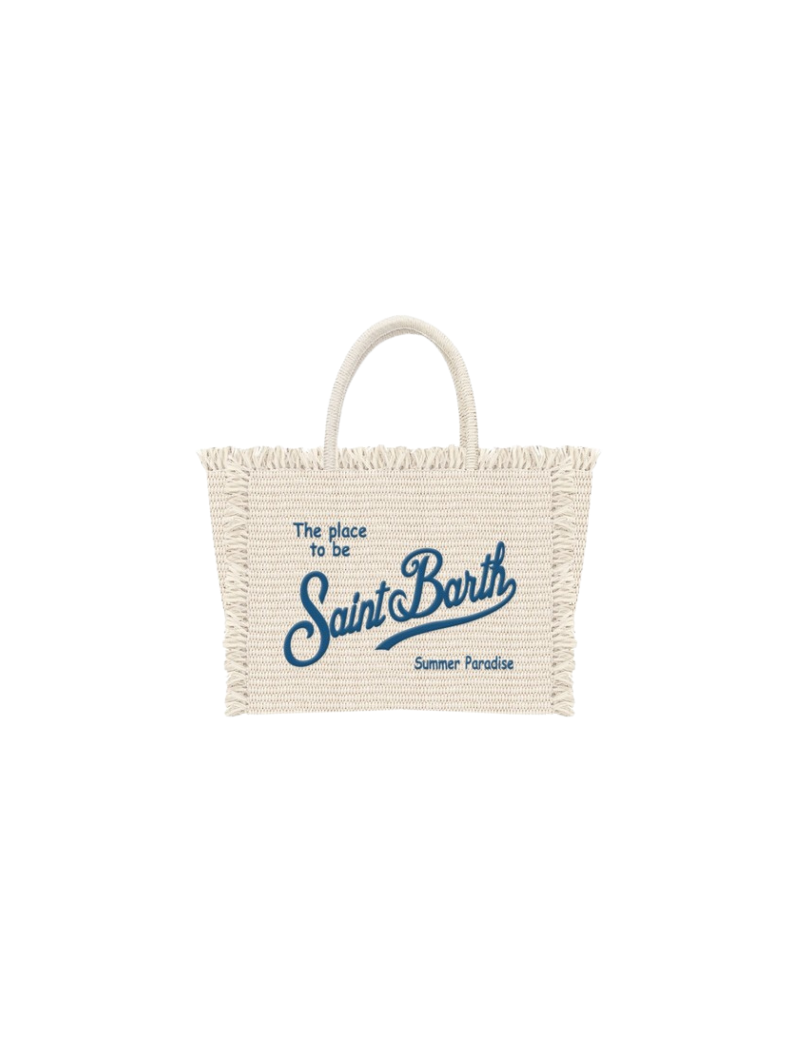 Borsa "vanity mini straw" Saint Barth bianca