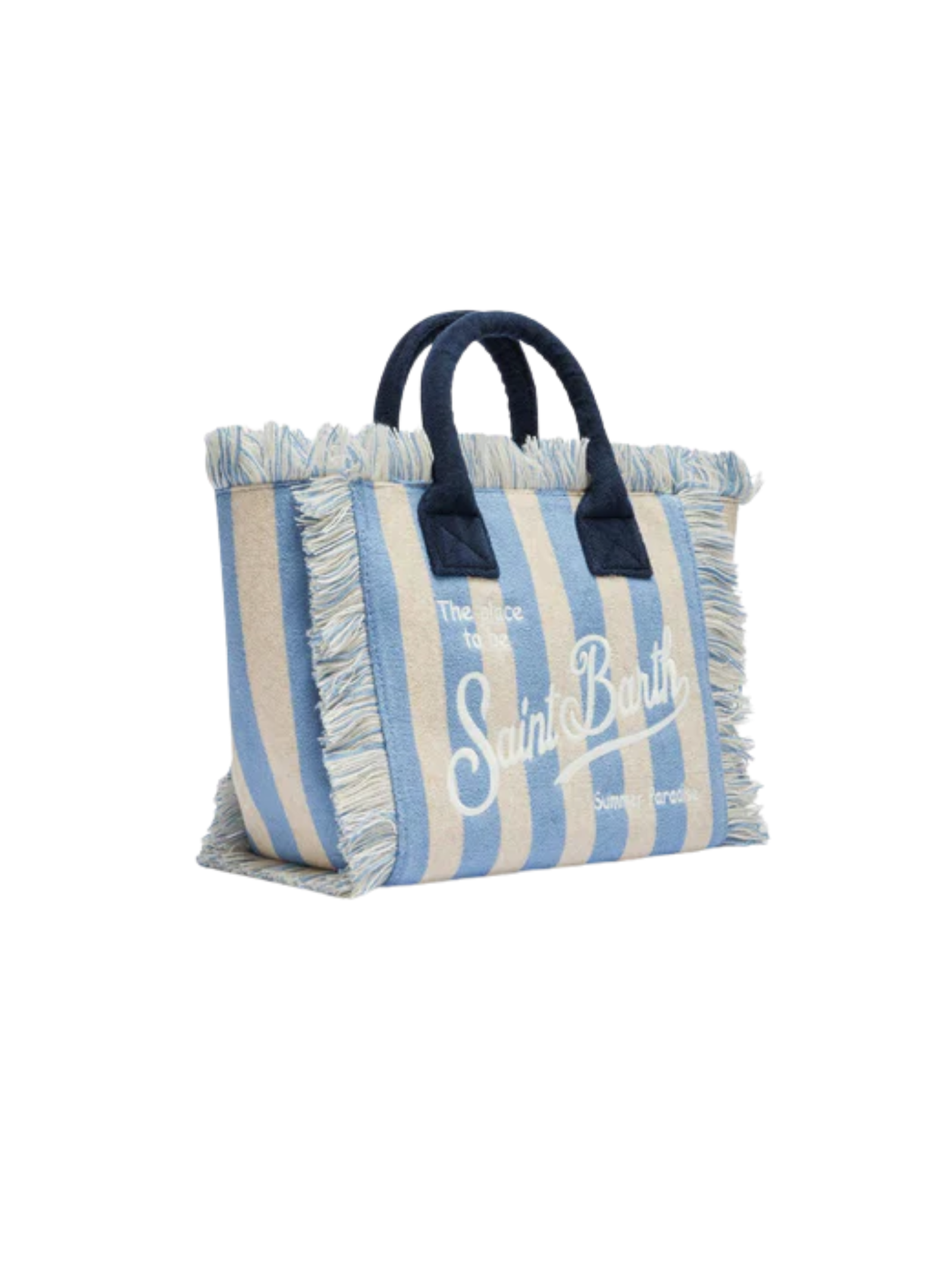 Borsa "colette" Saint Barth con stampa a righe azzurre