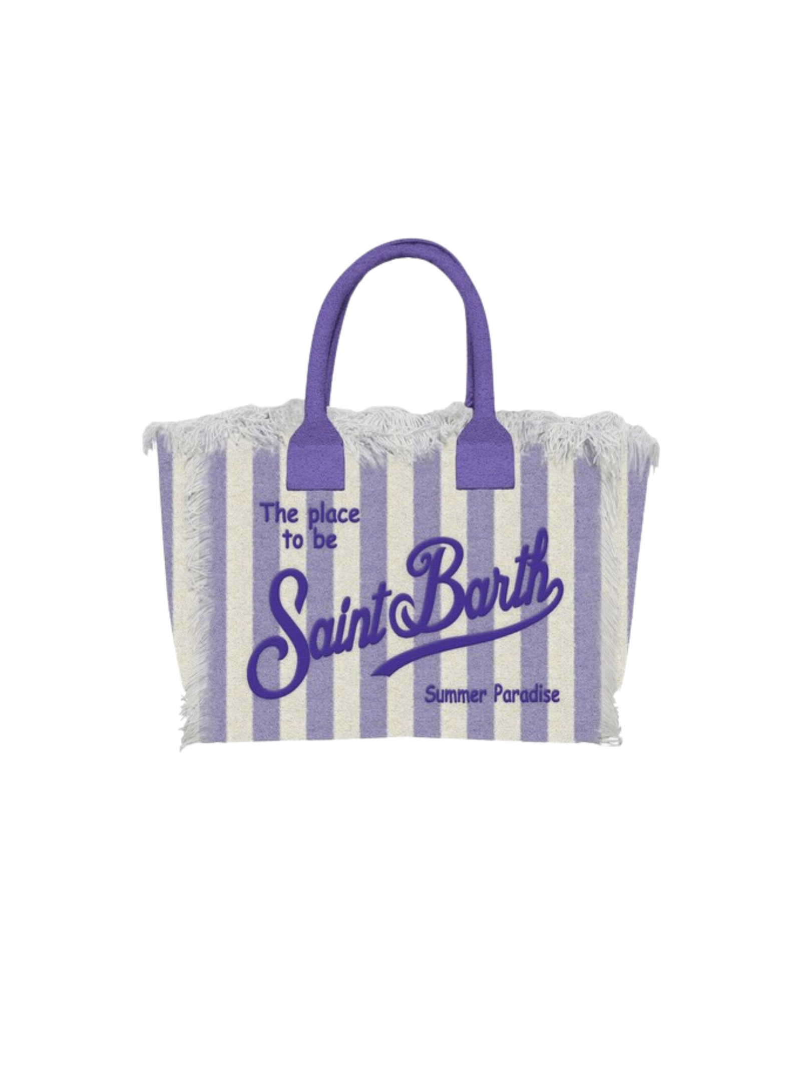 Borsa "colette" Saint barth a righe bianca e viola