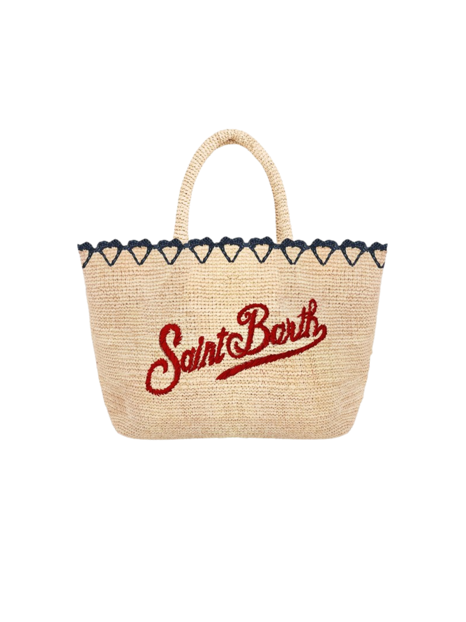 Borsa in rafia Saint Barth con dettagli sui bordi