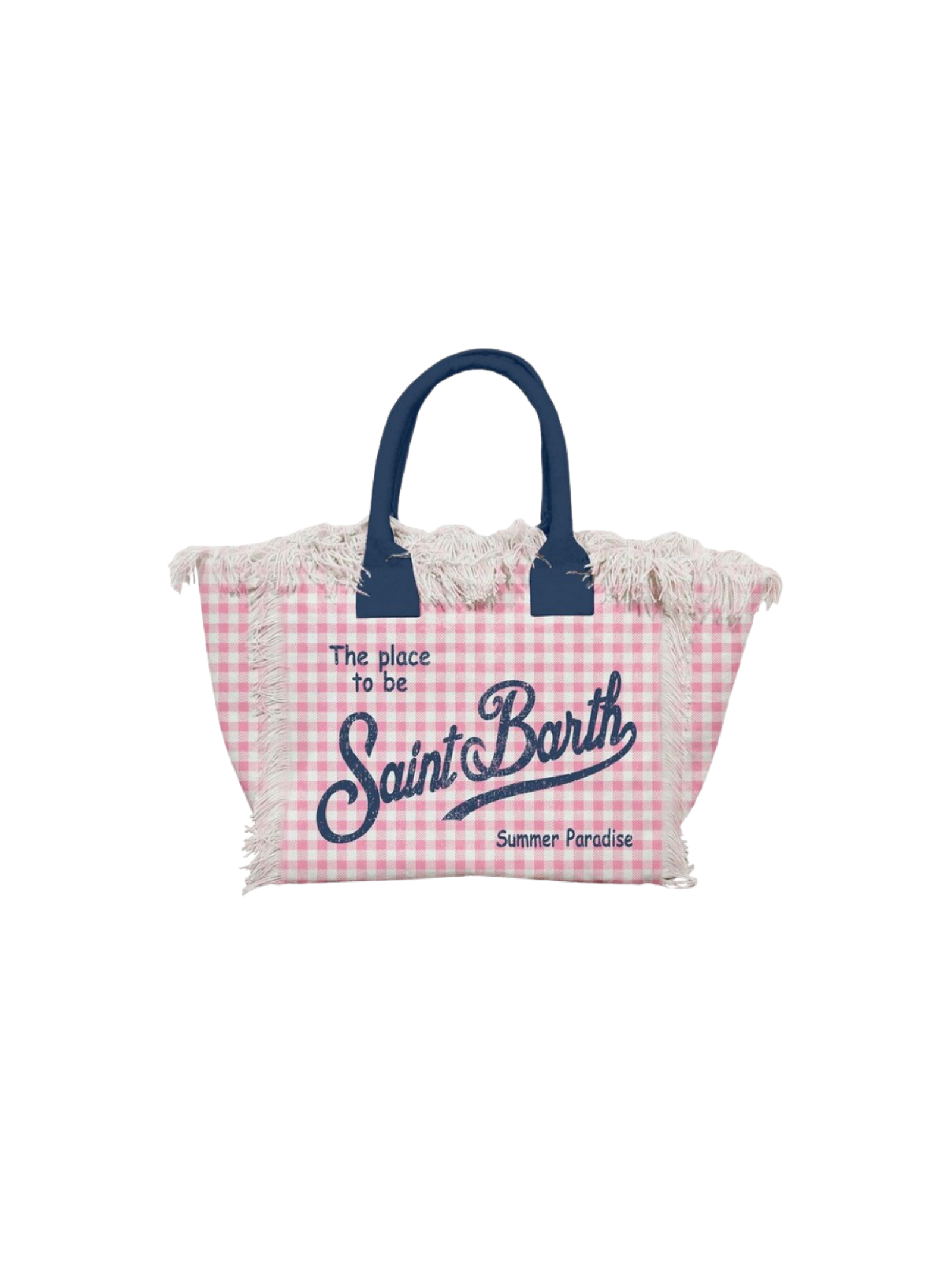 Borsa "vanity mini" Saint Barth a quadrettini rosa