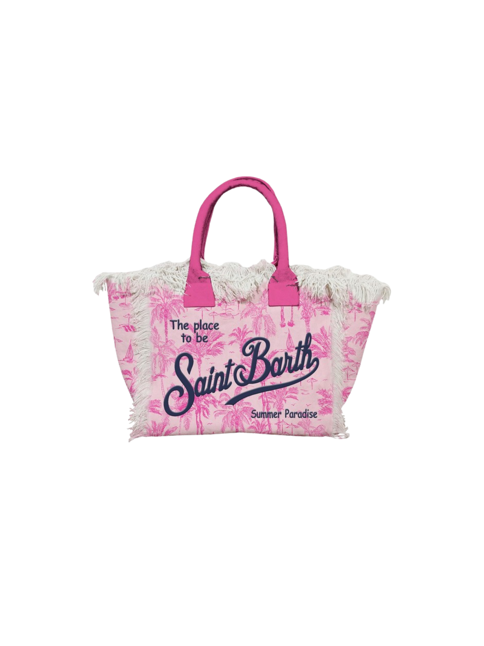 Borsa "vanity" Saint Barth rosa con palme