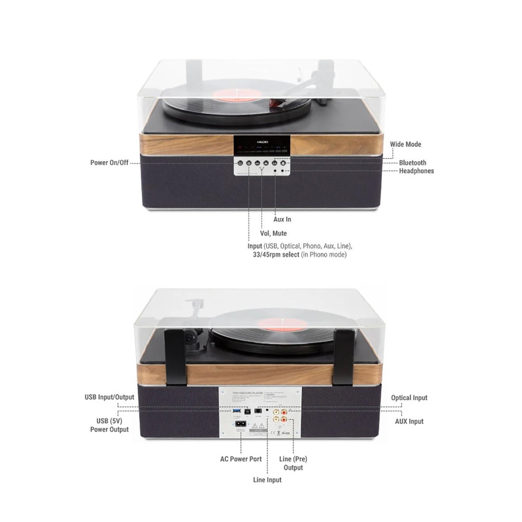 Plus Audio: The +Record Player Turntable + Integrated Audio System w/ Bluetooth