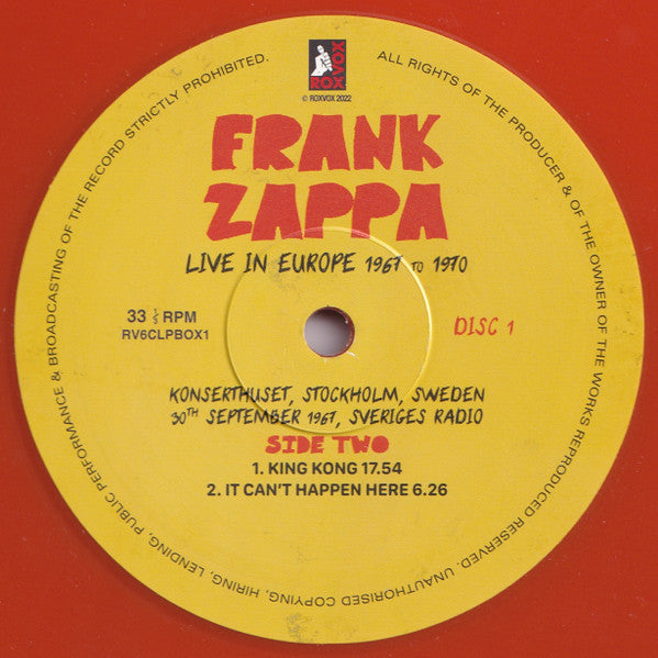 Live In Europe 1967 To 1970 (6XLP BOX* | Mint (M) Mint (M)